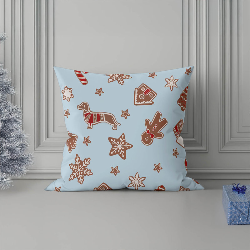Coussin décoratif d'intérieur Ginger All The Way Seasonal, Argent argent, Carré 18 po