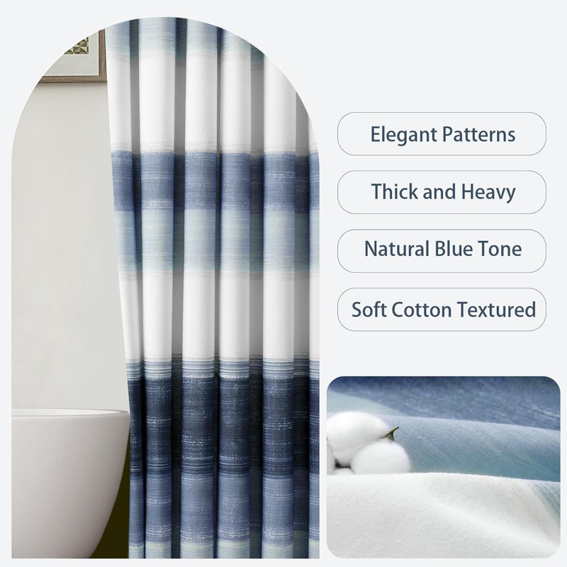 Rideau de douche Rustic Farmhouse, Bleu