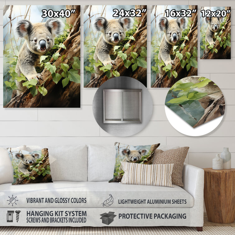 Millwood Pines Koala Funny On Metal Print | Wayfair