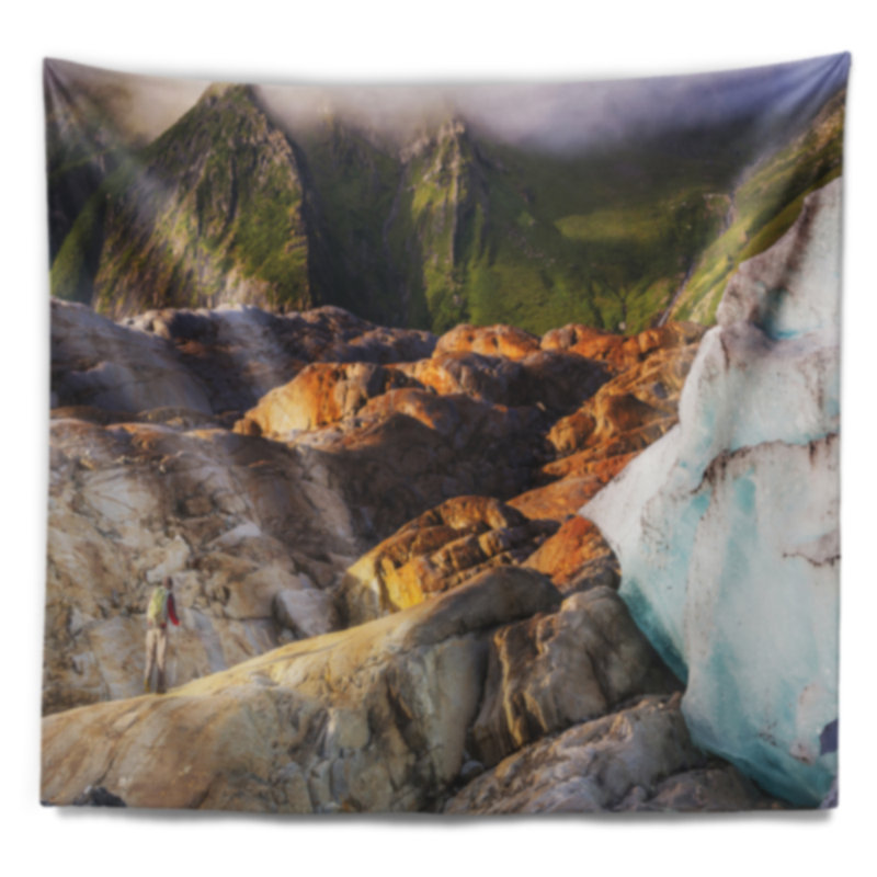Tapisserie de paysage dans les montagnes de la Norvège, H 68 po x l 80 po