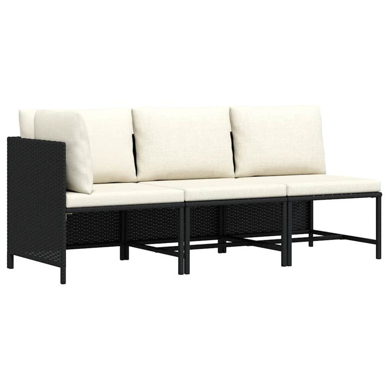 Canapé de patio carré de 23,6 po de large avec coussins Nisse