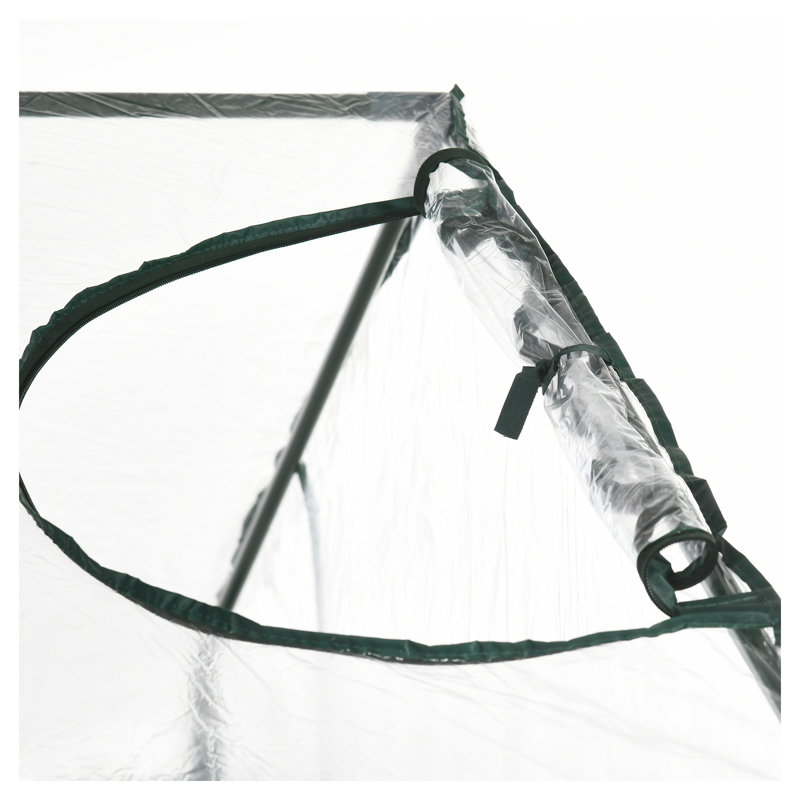 Serre de jardin portative Outsunny 1,83 m x 0,91 m x 1,52 m avec bâche en PVC transparent, structure en acier, idéale pour les légumes et les fleurs.