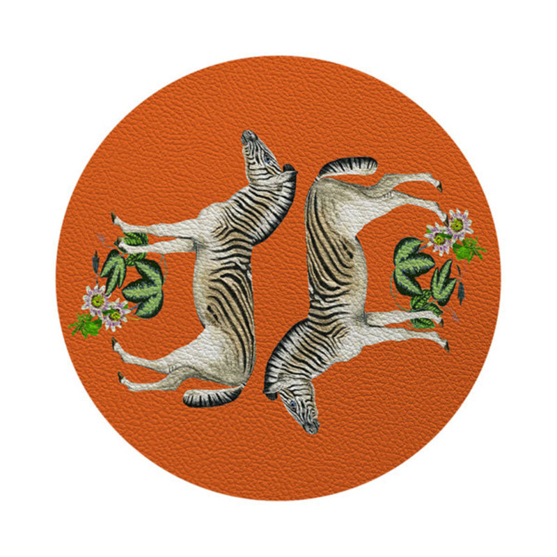 Zebra Seeing Double Placemat, Orangerie