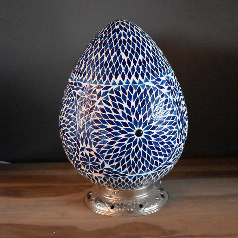 Chesson Metal Table Lamp, Blue Turkish