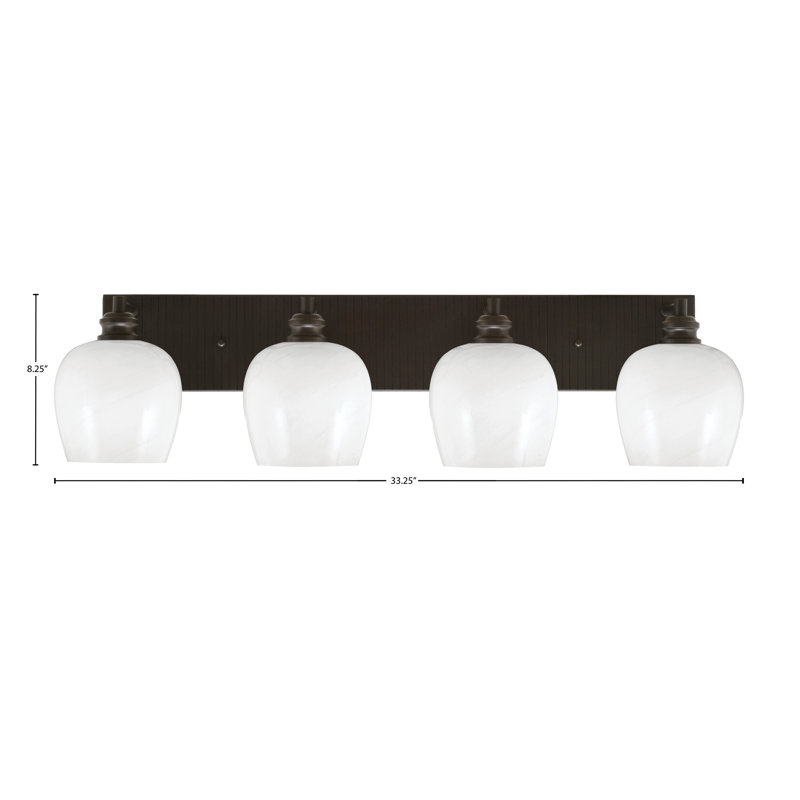 Barre d'éclairage de salle de bain 4 lumières avec verre 6 po Edge, Espresso