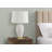 Table Lamp, Textured Ceramic Body And Gold Metal Base, Ivory