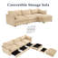 Canapé modulaire rembourré en chenille avec canapé en L 3 places-1648383253