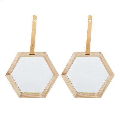 Harlan Hexagon Mirror, 2 Pieces Wall Accent