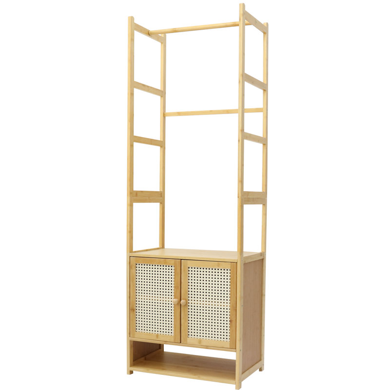 Loxi 24.4'' Solid Wood Clothing Rack