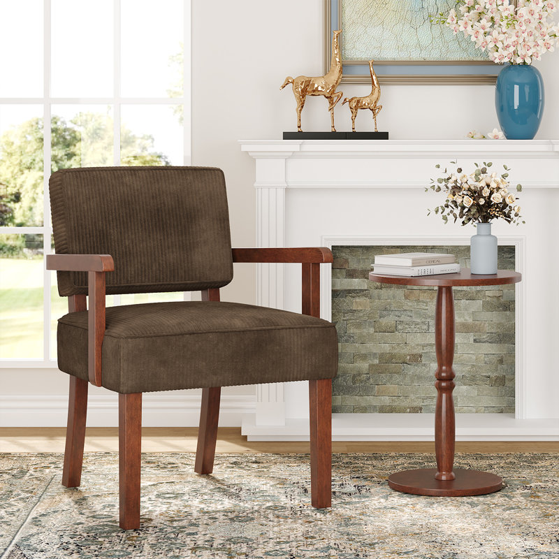 Fauteuil d'appoint Naethan, Velours brun