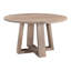 Table de salle à manger, ronde, acacia massif, 4 places, gris clair