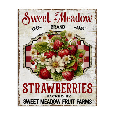 Art mural sur toile Sweet Meadow Strawberries par Creatif Belle bp-627_CN