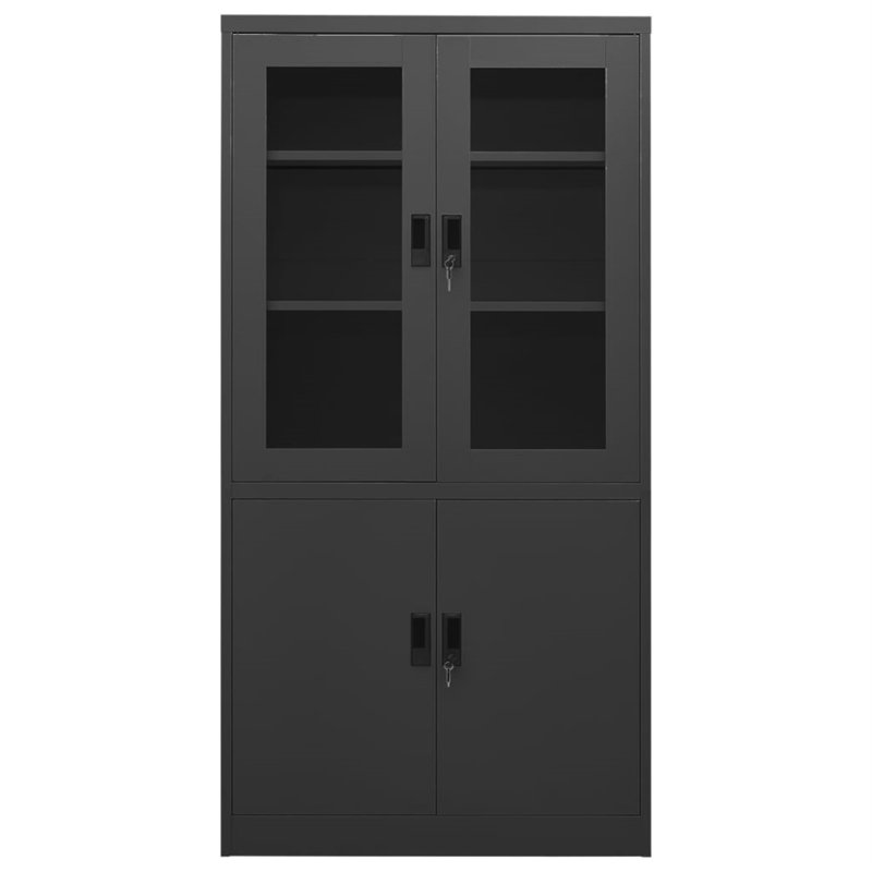 Filing Cabinet Storage Cabinet Locker with Doors and Shelves Steel, Anthracite