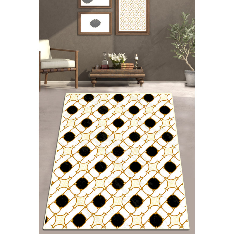 Ankeny Abstract Shag Area Rug, Rectangle 100 x 160cm