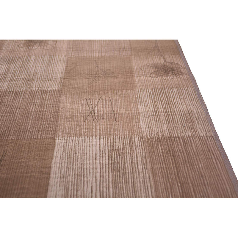 Slip Resistant No Pile Light Weight Nature Inspired Printed Area Rugs for Backyard Kitchen Living Room, Runner 2' x 7'