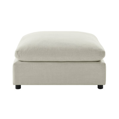 Cassandra Beige Fabric 40 In. Square Ottoman