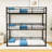 Metal Triple Bunk Bed with Full-Length Guardrails, Quiet Slat Support System-441867843-441867840
