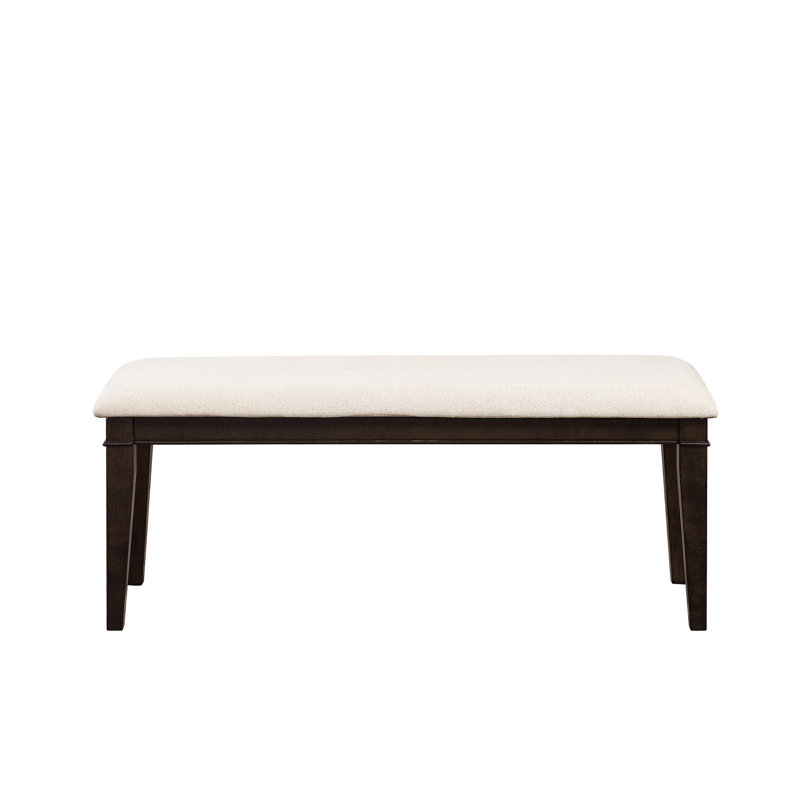 Banc rembourré beige foncé de 48 pouces pour un repas compact avec stabilité du tissu