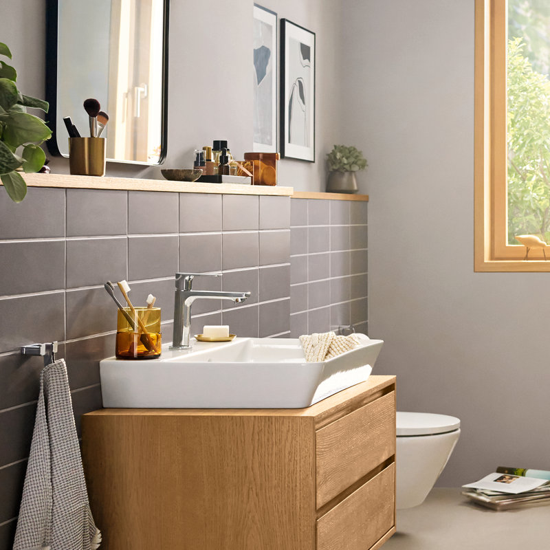 Rebris E Single Hole Bathroom Faucet, Chrome