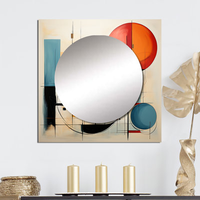 Art mural miroir coloré coloré Mid Century Dynamic Duality II