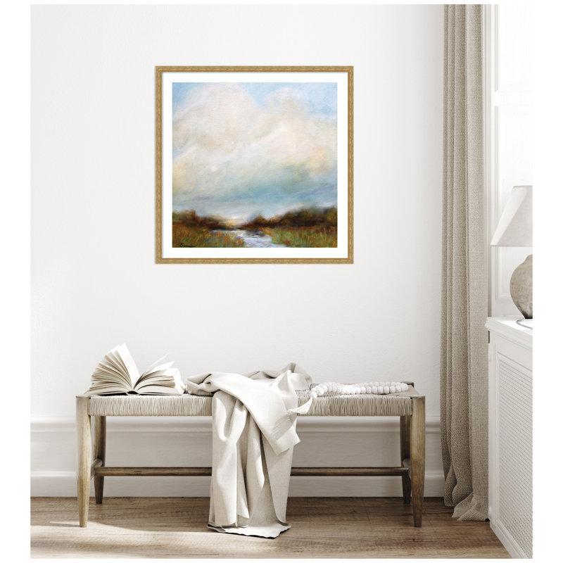 «Tranquility» par Mary Sparrow, reproduction d'art murale encadrée, H 34 po x l 34 po, Mila or foncé