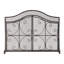 Pare-étincelles en fer en fer avec détails ornementaux, accès facile, H 31,16 po x l 43,25 po, maille moderne en cuivre noir et feu, portes à charnières, hauteur, largeur