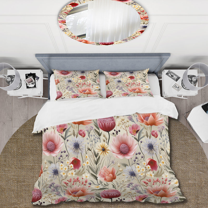 Ensemble de housse de couette pastel, Housse de couette pour grand lit et 2 taies décor