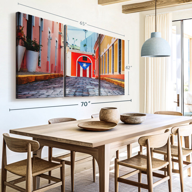 «Cobblestone Street In Old San Juan» sur toile, H 42 po x l 65 po x P 1,25 po