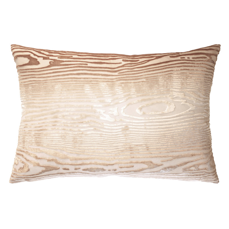 Woodgrain Rectangle Velvet Pillow Cover & Insert, Square 18"H x 18"W, Latte