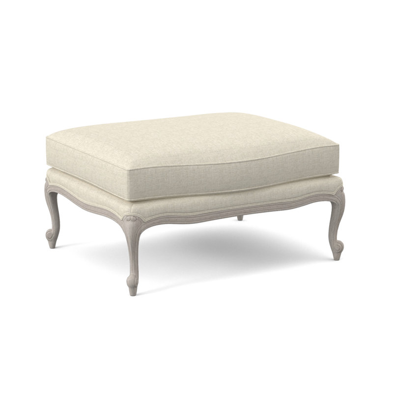 St. Helena Upholstered Ottoman, Venice Linen, Bisque