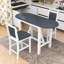 Ensemble de salle à manger à tréteaux extensible 3 pièces Bibeta, table en bois avec abattants et chaises rembourrées-165408908-165408910-165408911