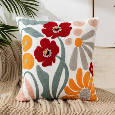 2Pcs/ Sets Embroidered Pillowcase 18X18 Inch Square Sofa Pillow Case Cushions Terrace Pillows For Home Sofa Decoration Party Room Decoration