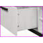 Table basse 47 po en faux marbre blanc - rangement de tiroir et amp; Base noire pour salon moderne