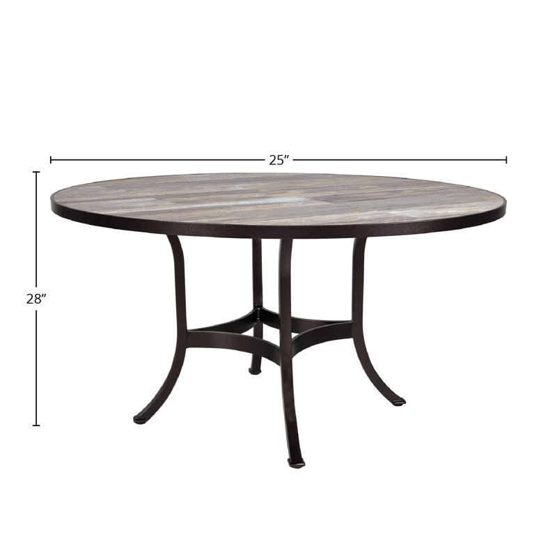 Outdoor Round Dining Table, 42" W x 42" L x 29.5" H, Carbon Black, Canyon Taupe