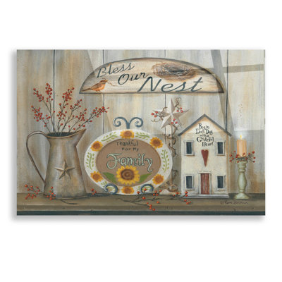 «Bless Our Nest Country Shelf» par Pam Britton - peinture sans cadre