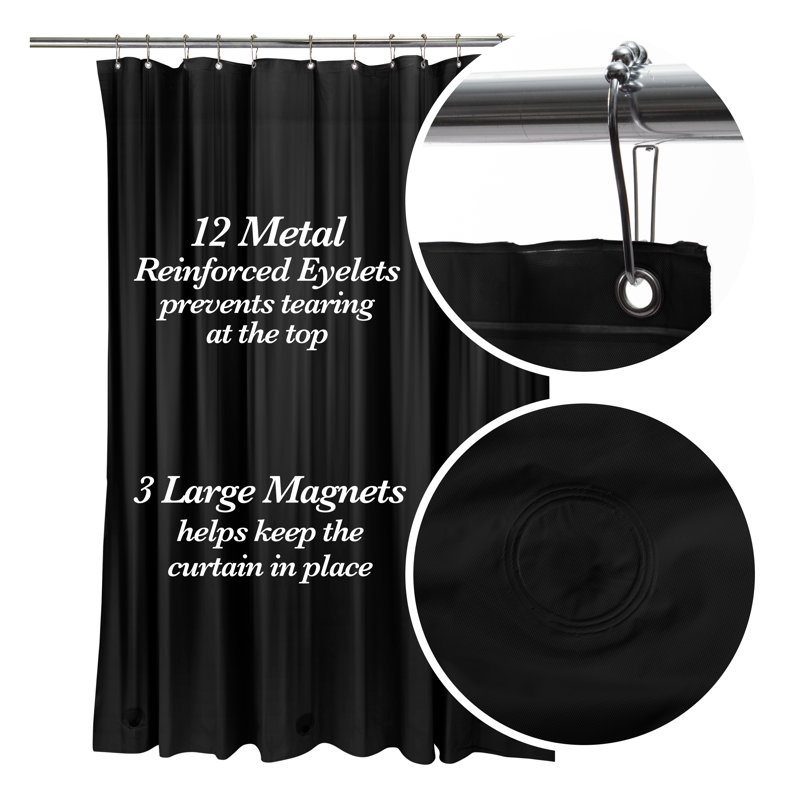 Doublure de rideau de douche en vinyle Saurav, Noir