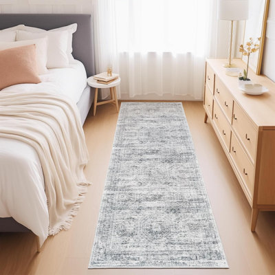 Tapis lavable rétro antidérapant (gris)