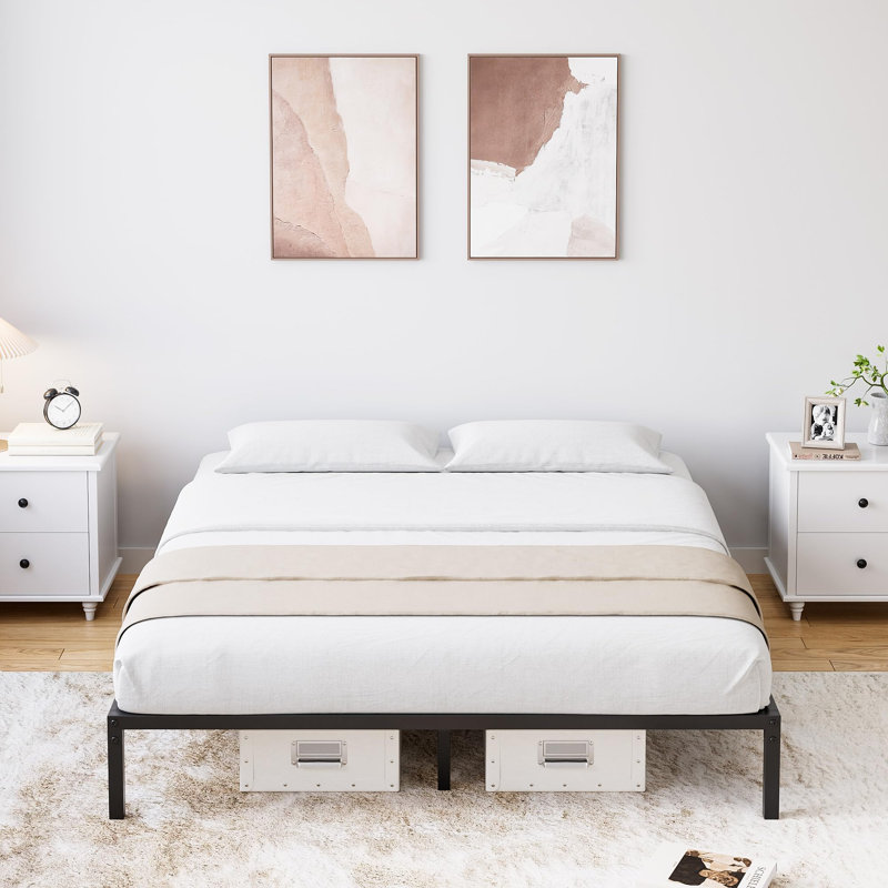 Metal Bed Frame Twin Platform Bed Frame No Box Spring Needed, Sturdy Heavy Duty Bed Frame, Easy Assembly, 10inch Full