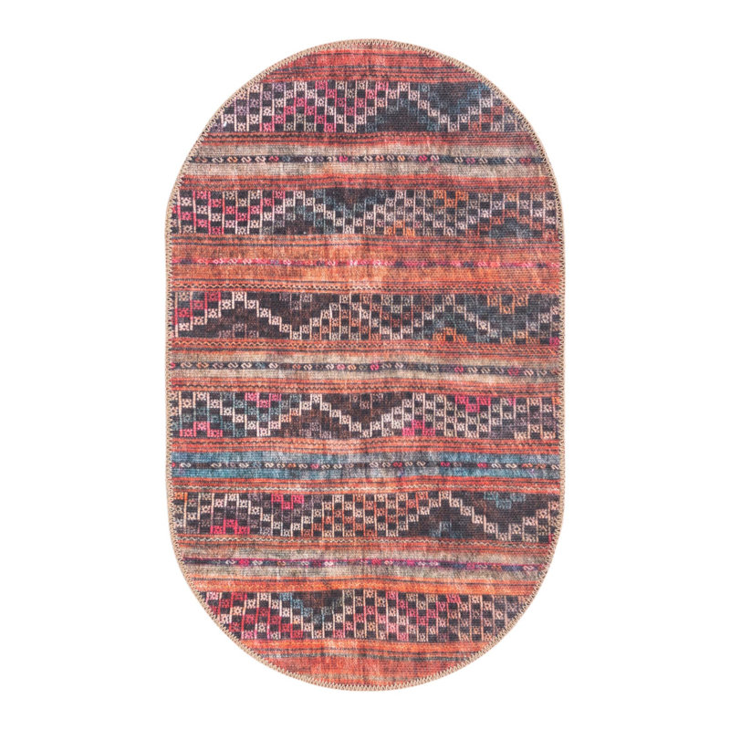 Chenille Geometric Indoor Rug, Oval 2' x 3'1"