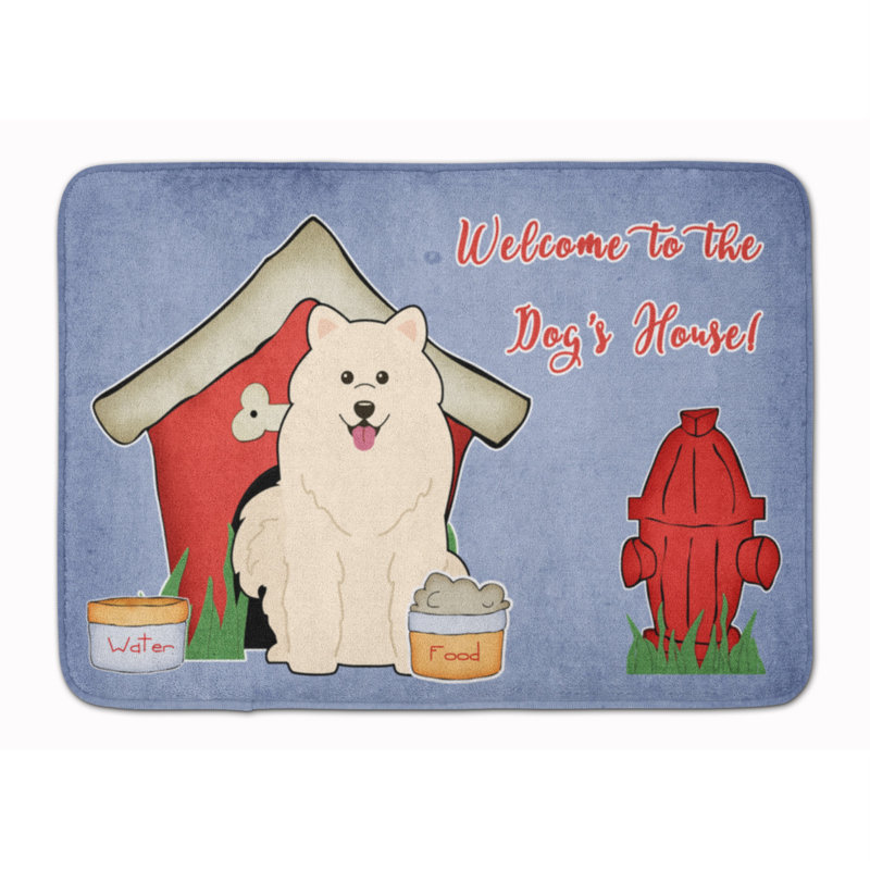 Tapis pour salle de bain en mousse à mémoire de forme samoyède dog house