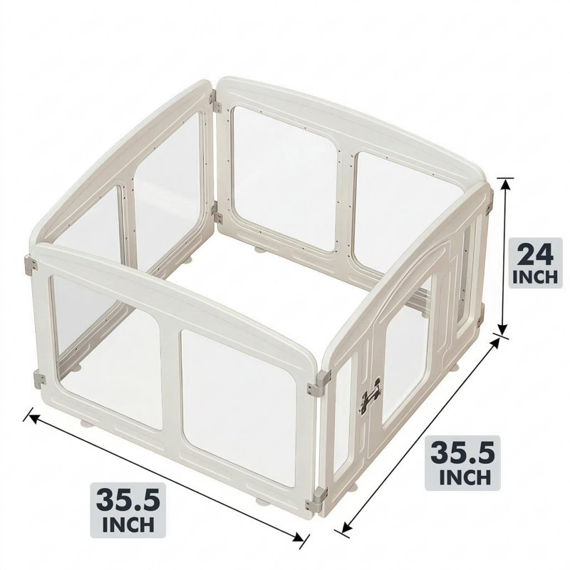 Indoor Puppy Containment System - Optimized for Small and Toy Breeds - Stands, Includes Four Panels, Finish