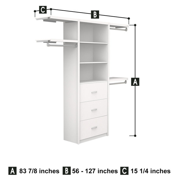 ClosetMaid SpaceCreations 56-127 in. Closet System - On Sale - Bed Bath &  Beyond - 17177176