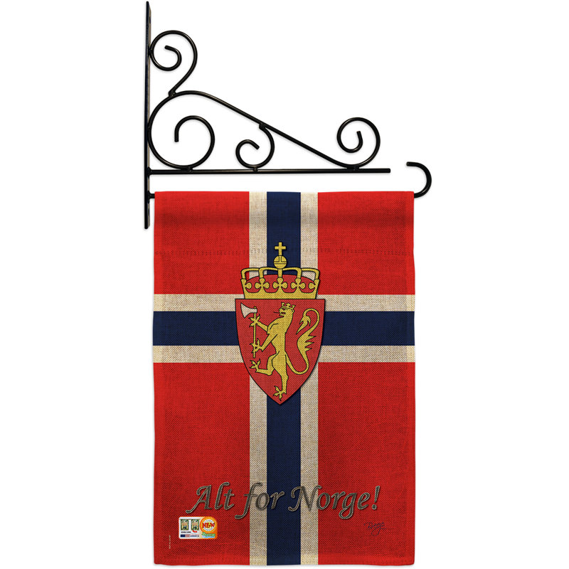 En toile jute à 2 côtés 19 x 13 po norvège drapeau de jardin