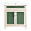 Ensemble de meuble-lavabo 30 po avec lavabo en céramique, meuble de rangement moderne avec cadre réglable en bois massif