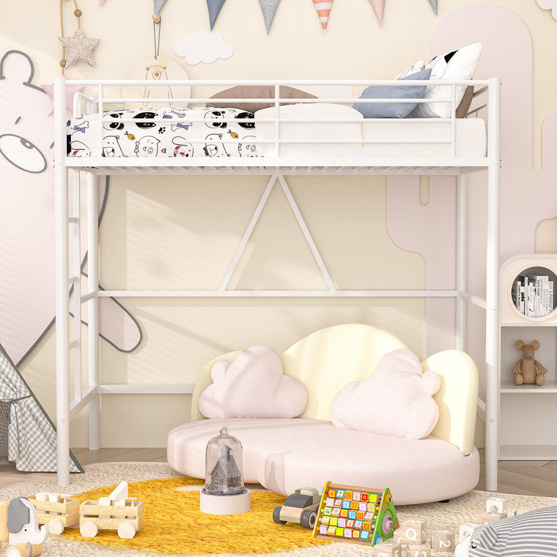 Metal Storage Bed, White