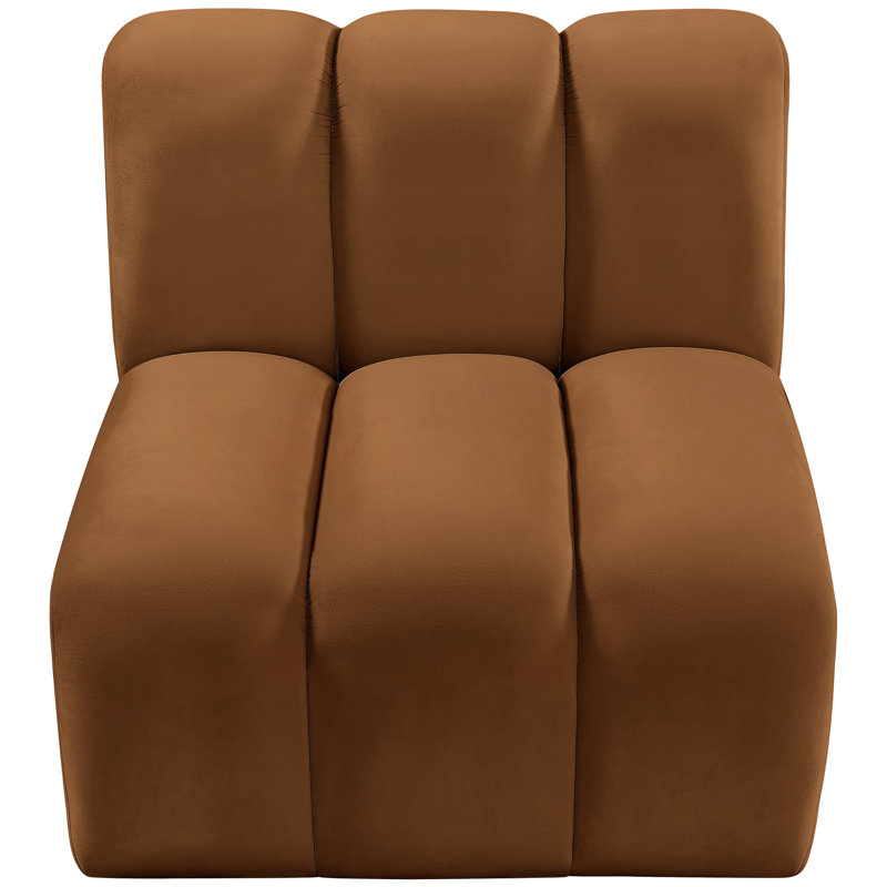 Hiplita Velvet Side Chair, Saddle Brown Velvet