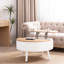 Table basse ronde avec rangement, table d'appoint relevable pour le salon
