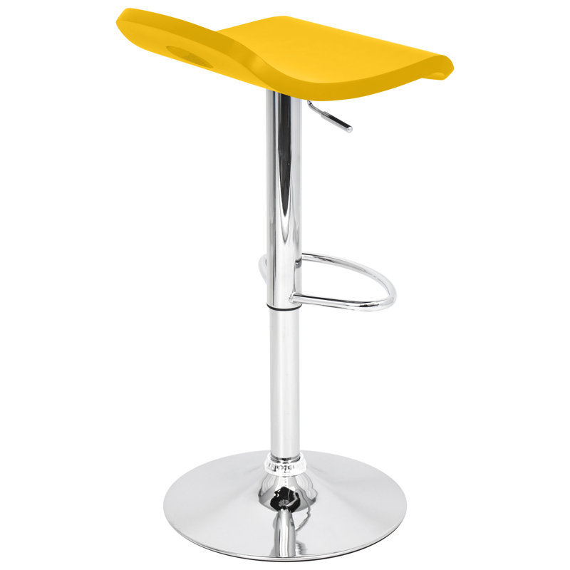 Humphrey Swivel Adjustable Height Counter Stool with Metal Frame, Yellow