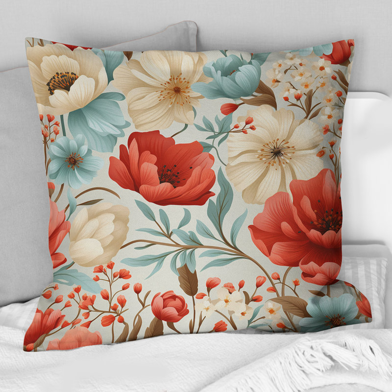 Coral Timeless Garden Flourish - Coussin décoratif Abstract Coral Reef Multicolor Azure - Coussin décoratif