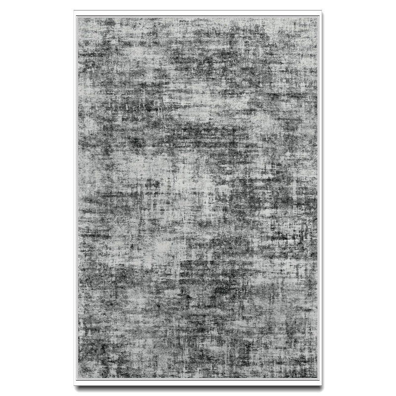 10X14 Washable Modern Abstract Area Rug, Soft Anti-Skid Thin Non-Shedding Indoor Carpet, Floor Rug For Living Room Bedroom Dining Room Farmhouse Nursery Home Office, Black